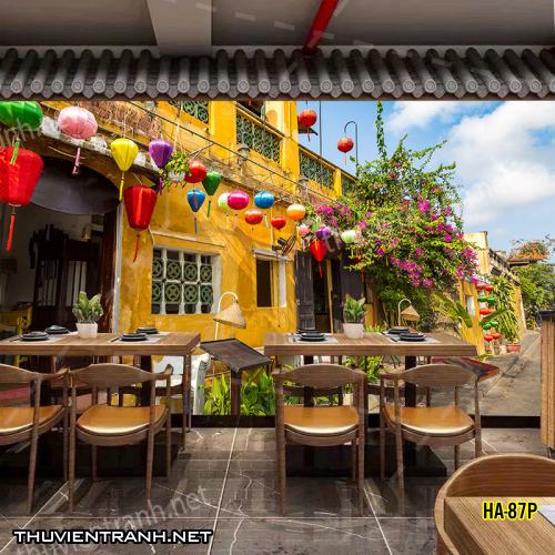 Tranh dán tường phố cổ Hội AnHA-87P - Tranh tường chất lượng cao